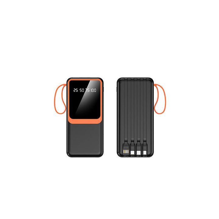 Portable power bank with digital charging display and integrated cable Kalsten