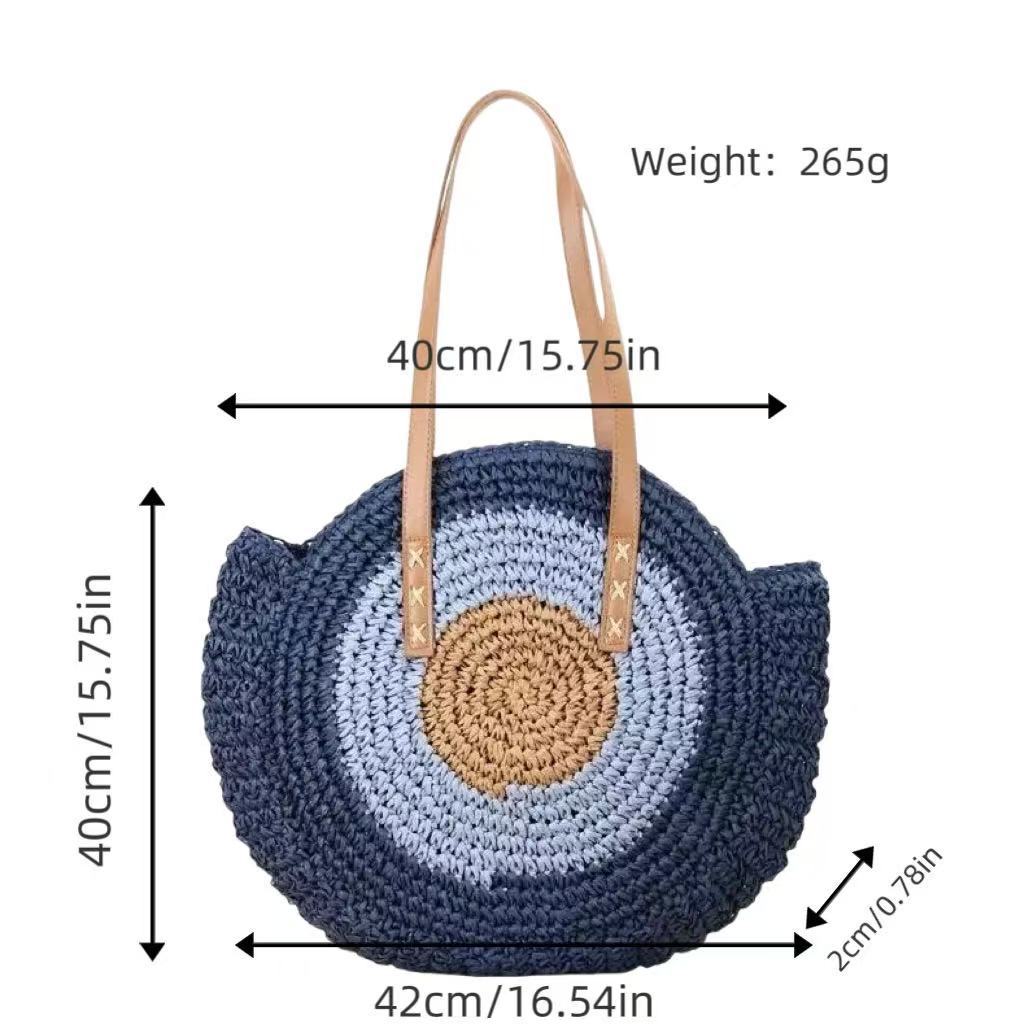 Handcrafted straw bag with eye-catching gradient Kalsten