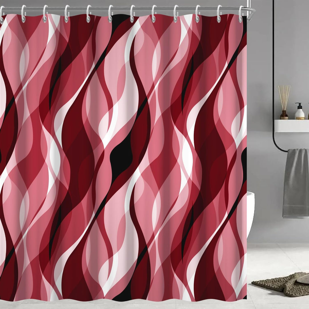 Abstract Wave Pattern Shower Curtain Kalsten