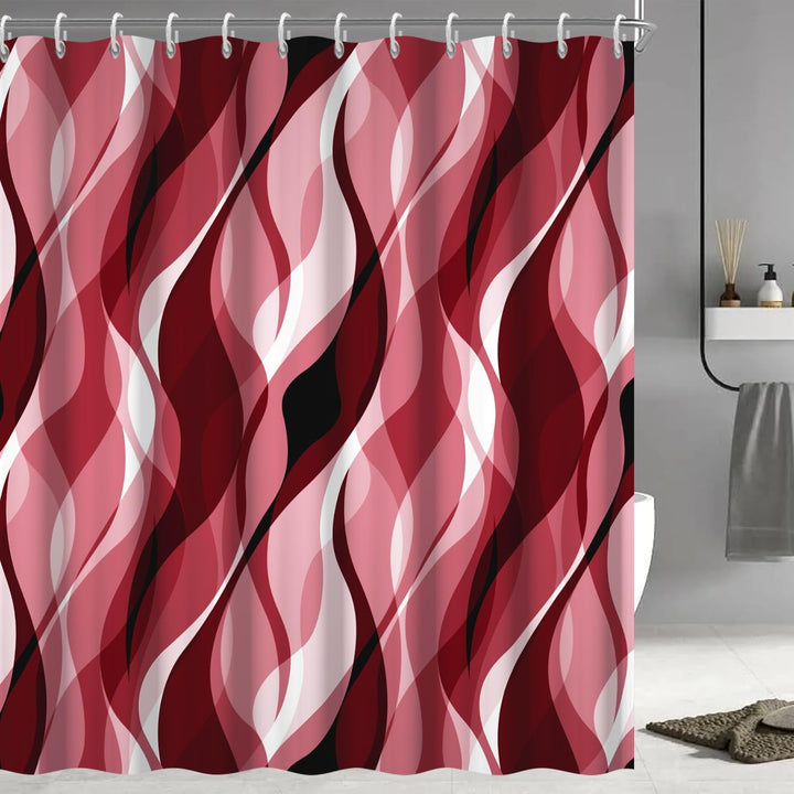 Abstract Wave Pattern Shower Curtain Kalsten