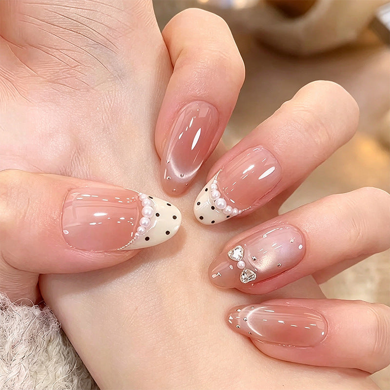 Artificial nail set with sparkling glitter accents Acalora