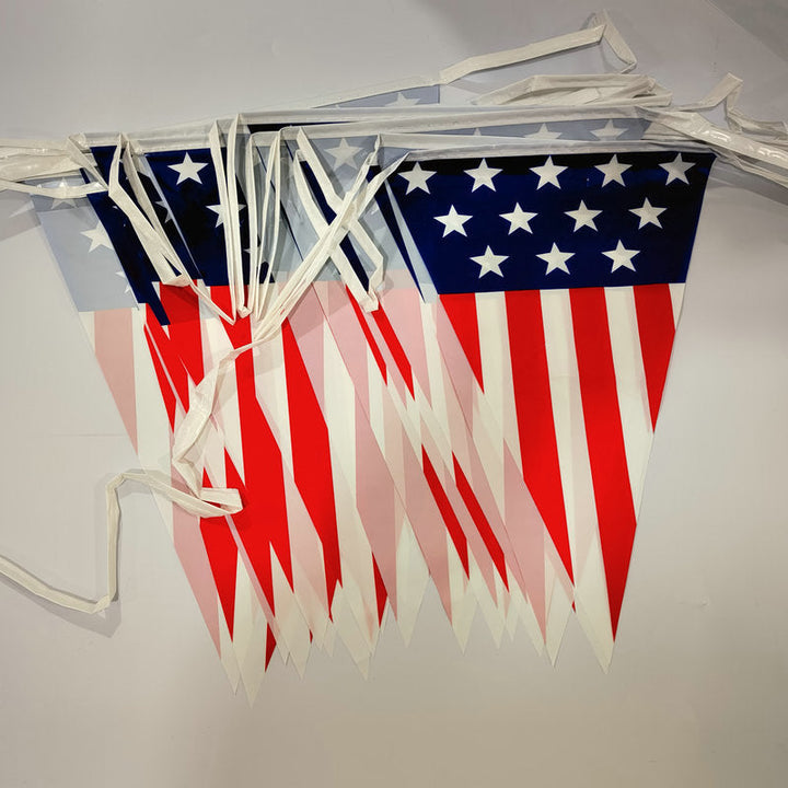 Independence Day outdoor patriotic triangle pennant bunting garland with reinforced tie tape Kalsten