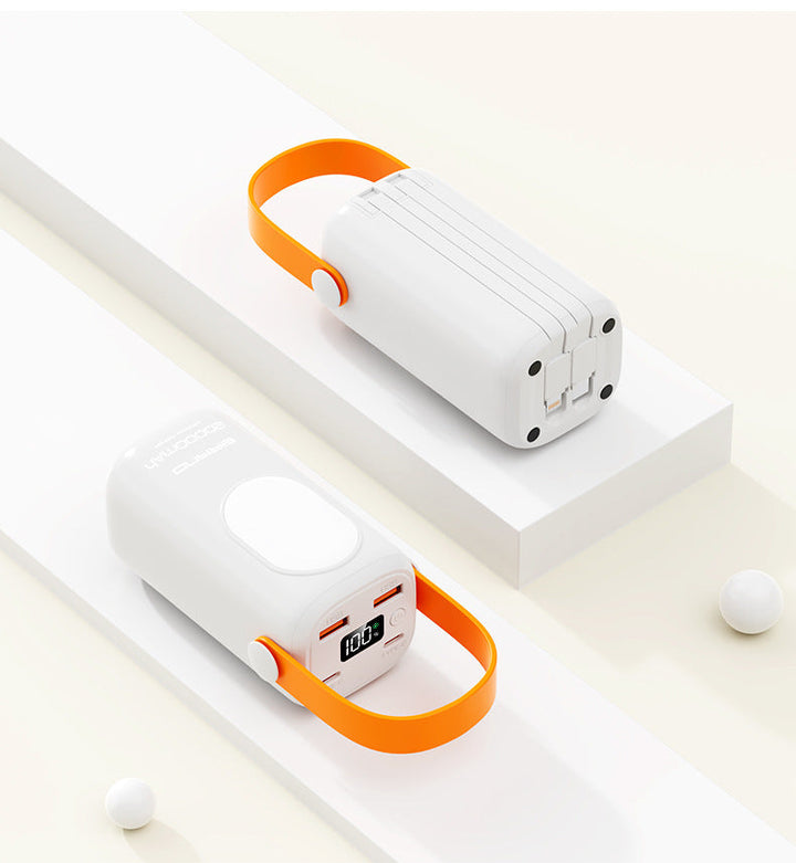 Portable power bank with integrated carrying handle and digital charging indicator Kalsten