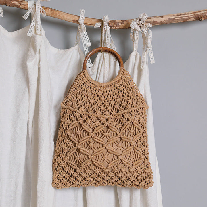 Macrame bag with wooden handle Kalsten