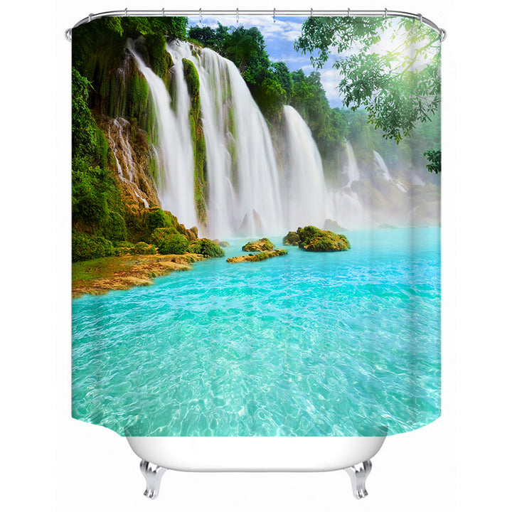 Scenic Waterfall Print Shower Curtain Kalsten