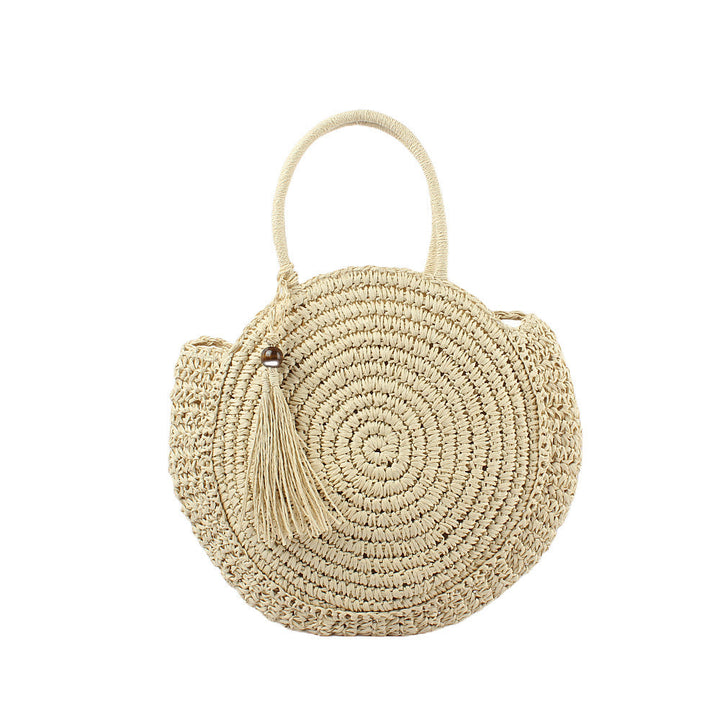 Round basket bag with elegant tassel Kalsten