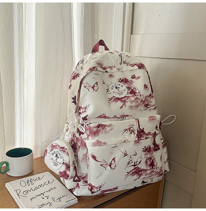 Artistic Floral Pattern School Backpack