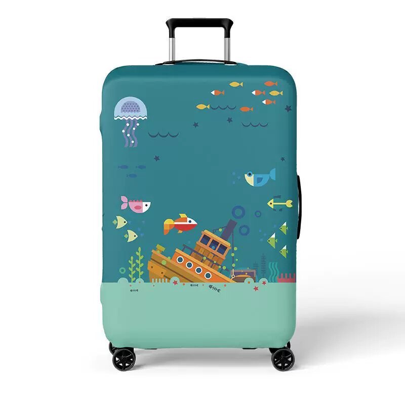 Women's hard shell suitcase with exciting travel motif Kalsten