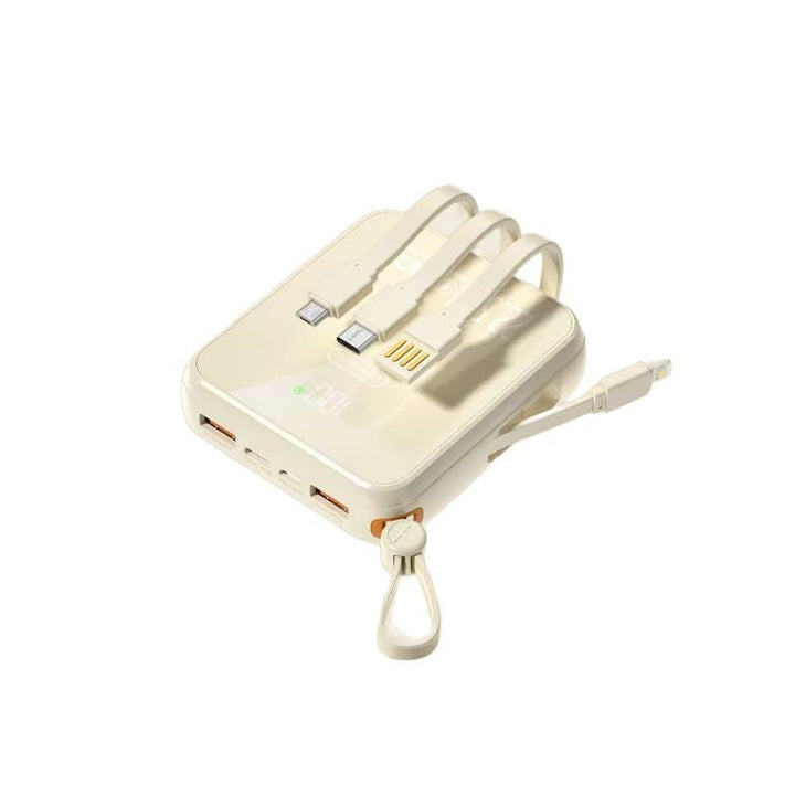 Portable power bank with integrated charging cable and LED display Kalsten
