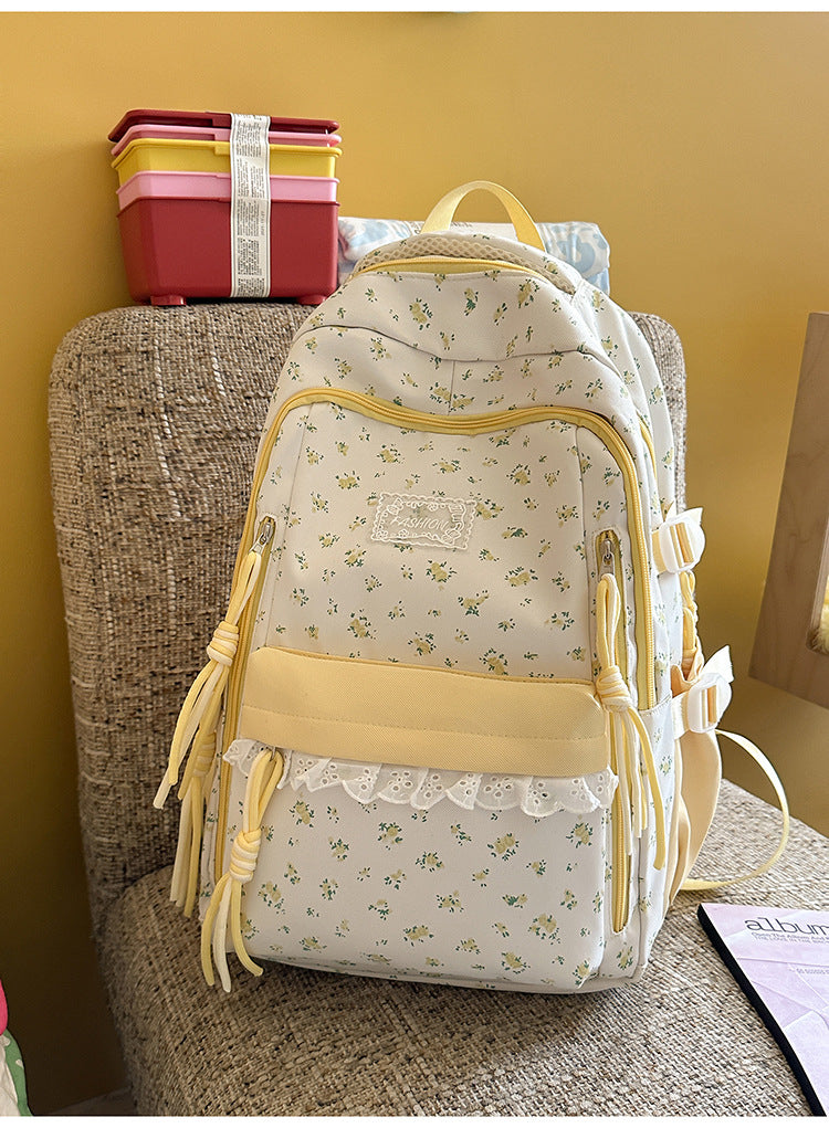 Floral Print School Backpack