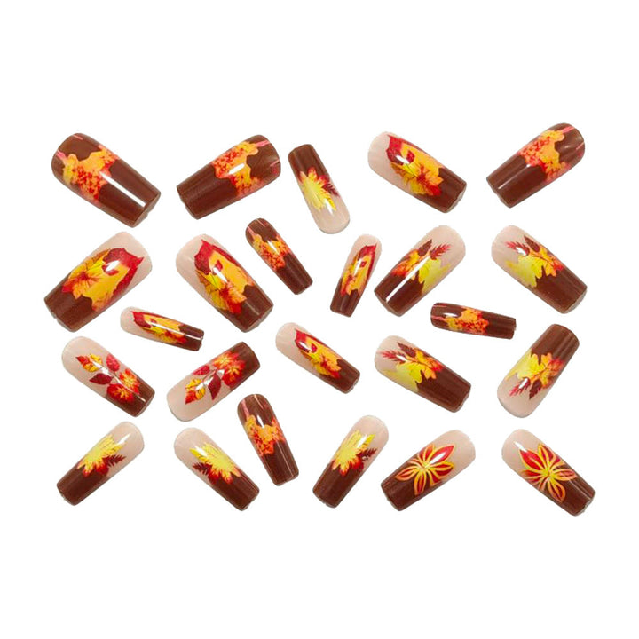 Artificial nails with autumn floral and leaf design Kalsten