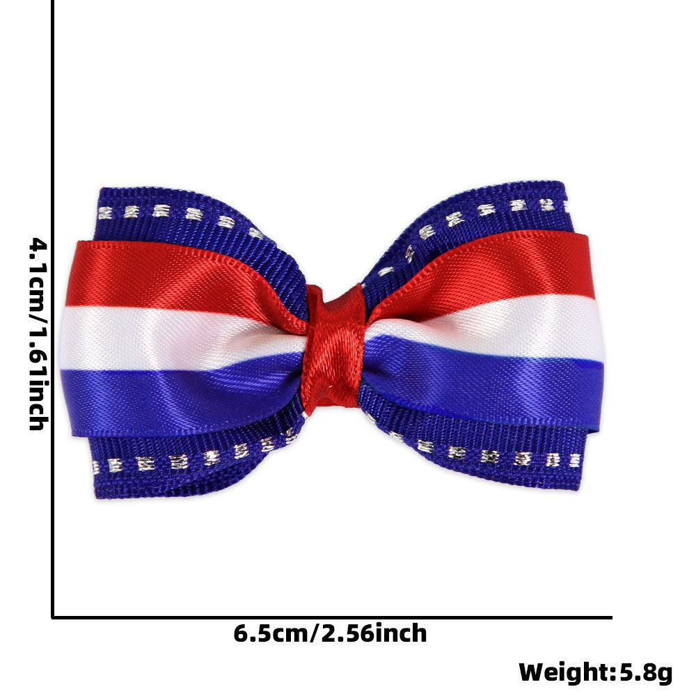 Women's Independence Day mini grosgrain ribbon hair bow with alligator clip Kalsten