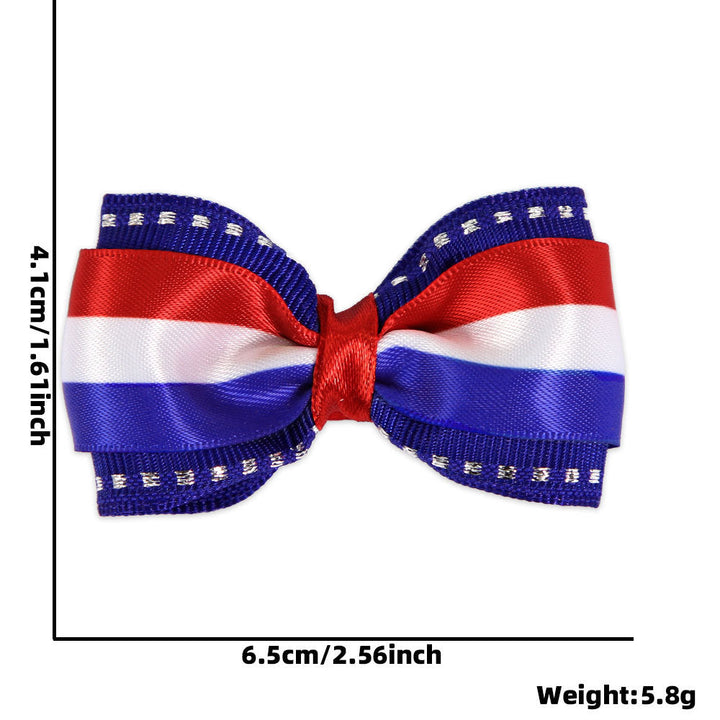 Ladies small pleated hair bow made of grosgrain ribbon with medium knot and mini alligator clip Kalsten