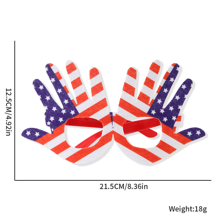Unisex nan novelty hand-shaped patriotic party eye glasses with finger-frame design Kalsten