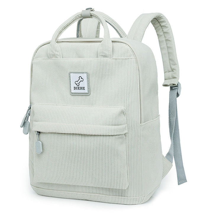 Corduroy Textured Laptop School Backpack Kalsten