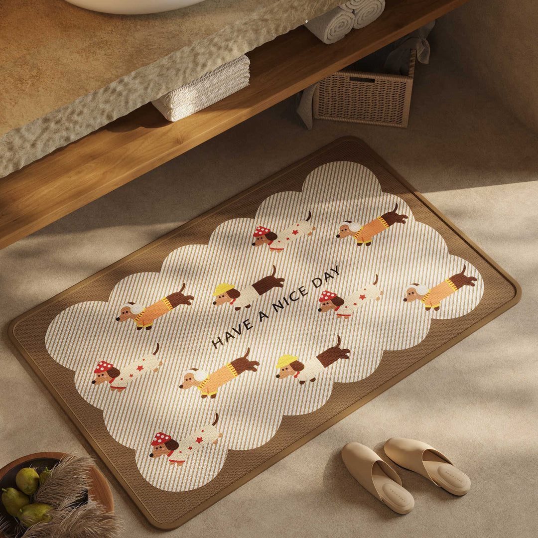 Playful Dog-Themed Bath Mat 1786546475