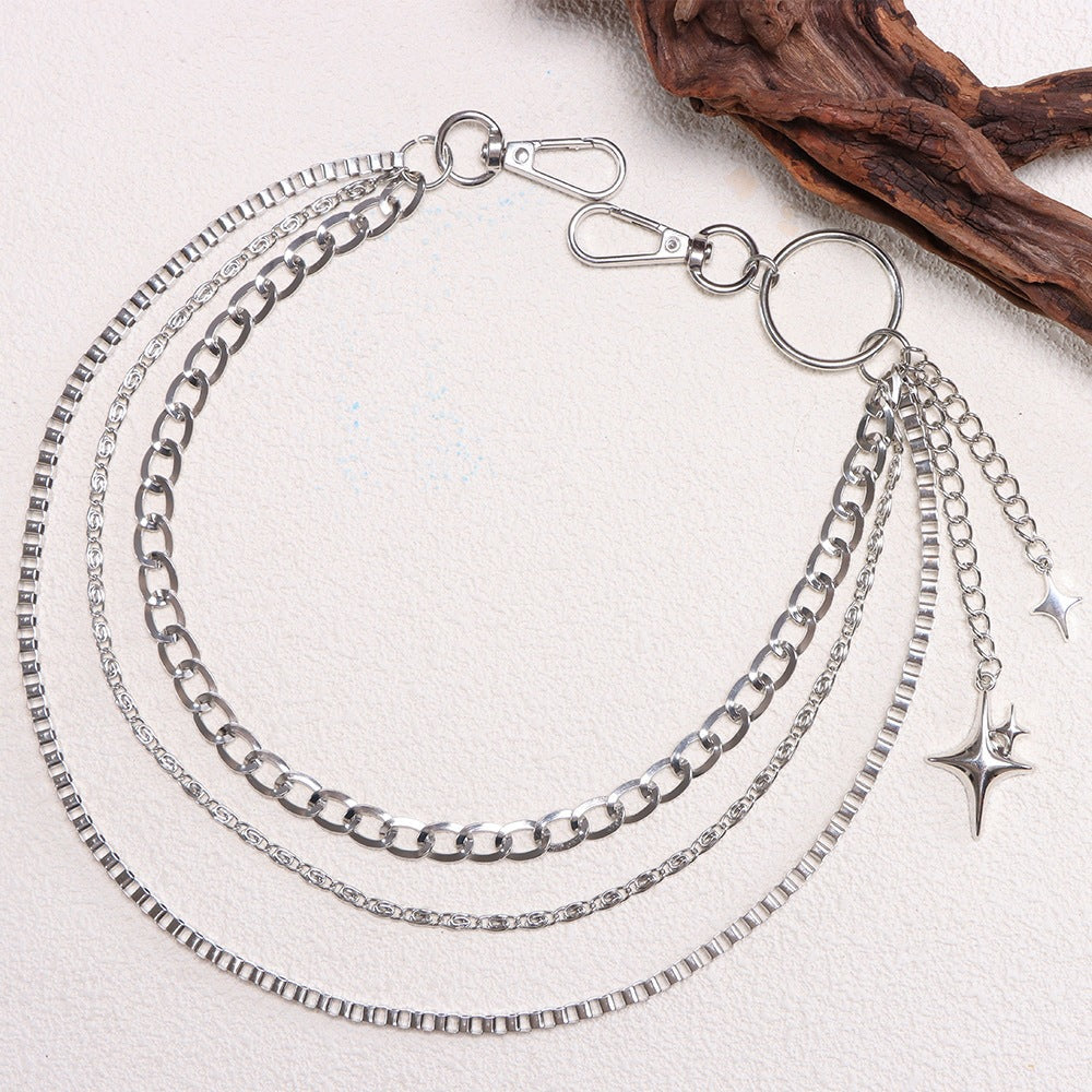 Fashionable keychain chain with sparkling stars Kalsten