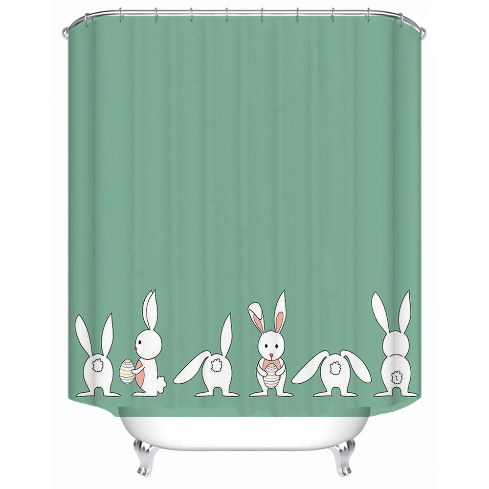 Whimsical Bunny Print Shower Curtain Kalsten