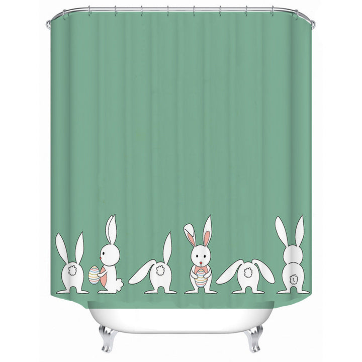 Whimsical Bunny Print Shower Curtain Kalsten