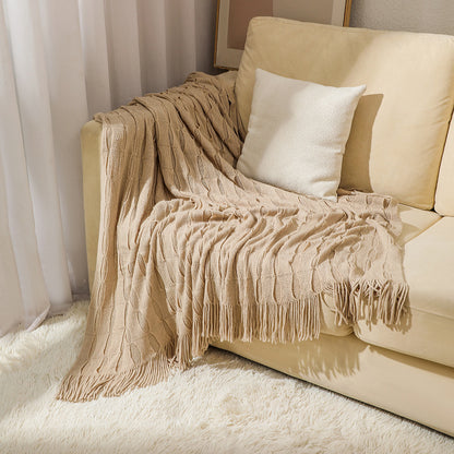 Unisex Knitted Cozy Throw Blanket