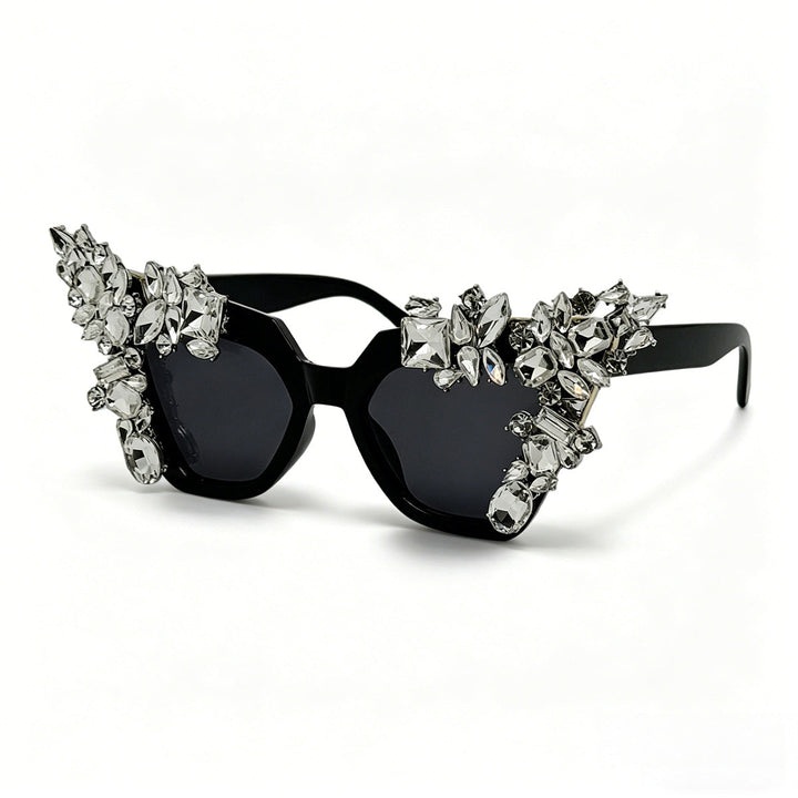 Ladies glamorous cat-eye sunglasses with extravagant crystal embellishments Kalsten