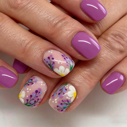 Floral Art Press-On Nail Set Acalora