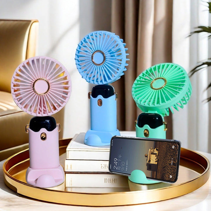 Ladies portable handheld fan with USB charging function and flexible tilt Kalsten