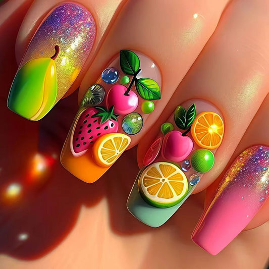 Fruit-Themed 3D Nail Art Acalora