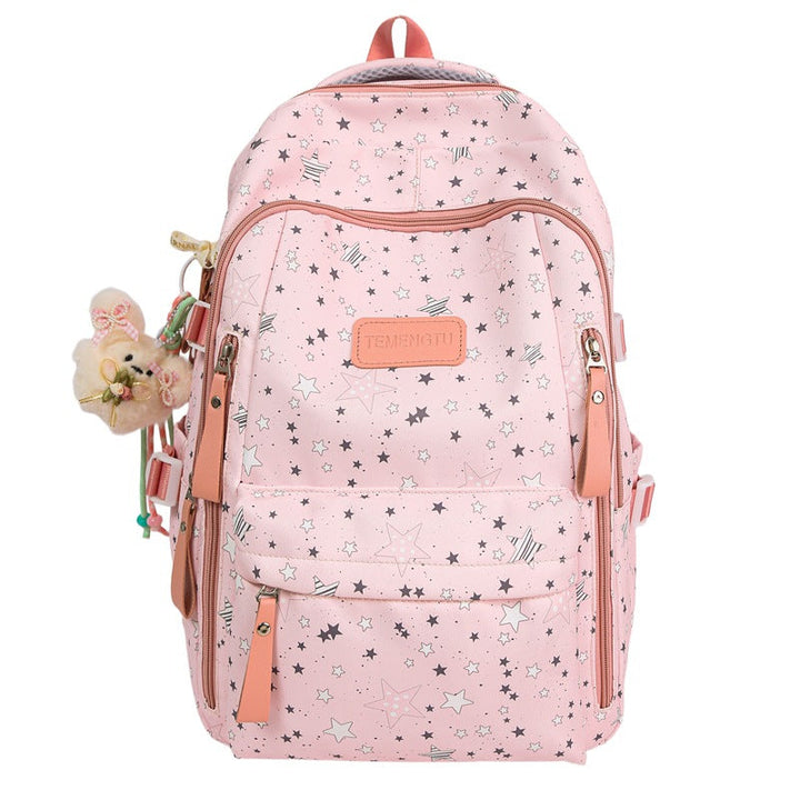 Multi-Compartt Star-Printed Backpack Kalsten