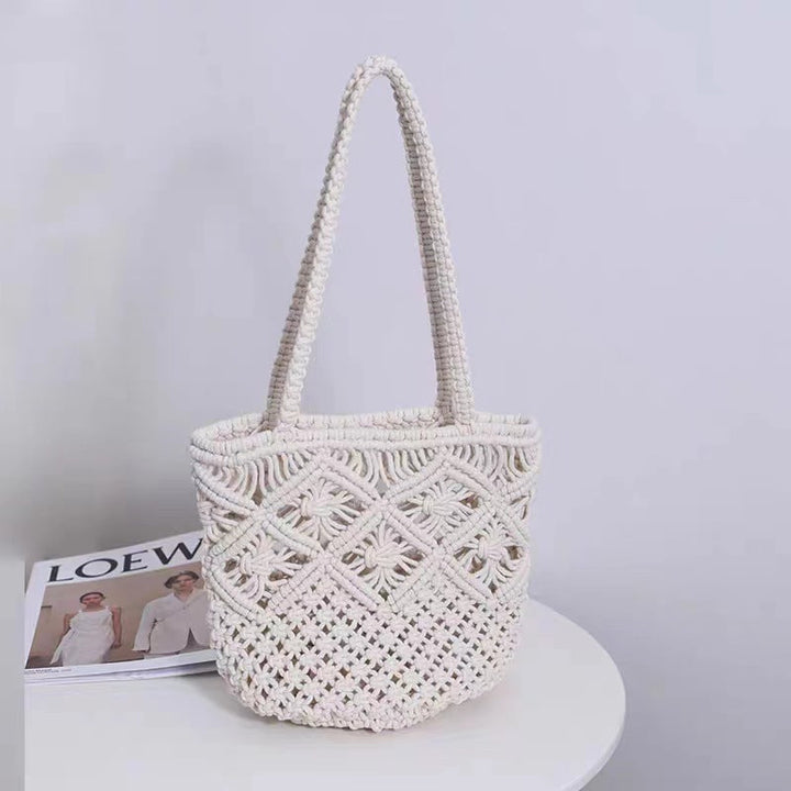 Hand-knotted synthetic fiber bag Kalsten