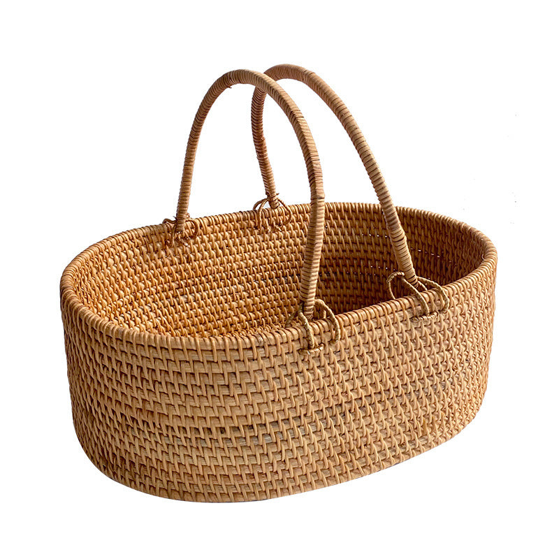 Women's Handcrafted Rattan Basket Kalsten