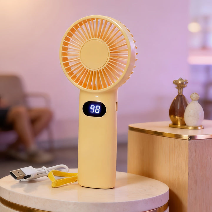 Women's Portable Mini Handheld Fan with LCD Display Kalsten