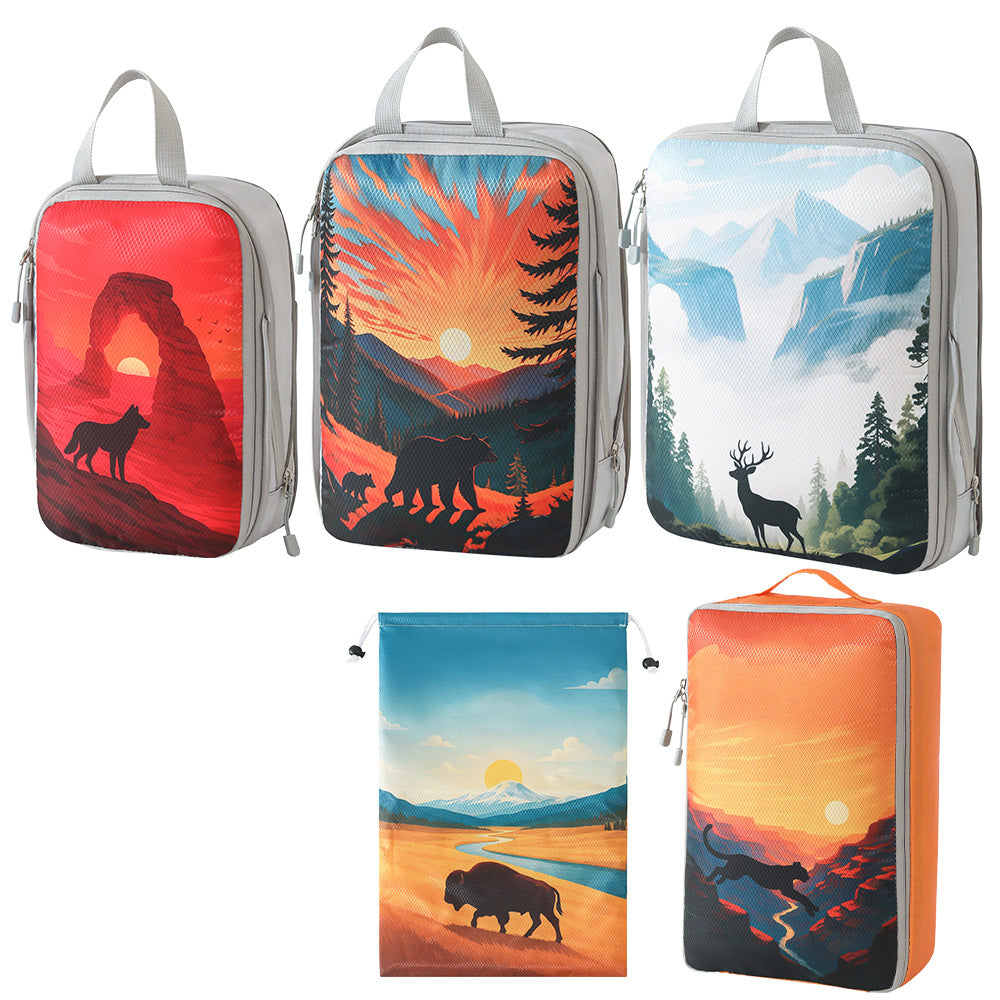 Set of travel organizers with unique nature motifs Kalsten