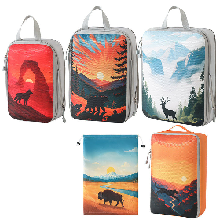 Set of travel organizers with unique nature motifs Kalsten