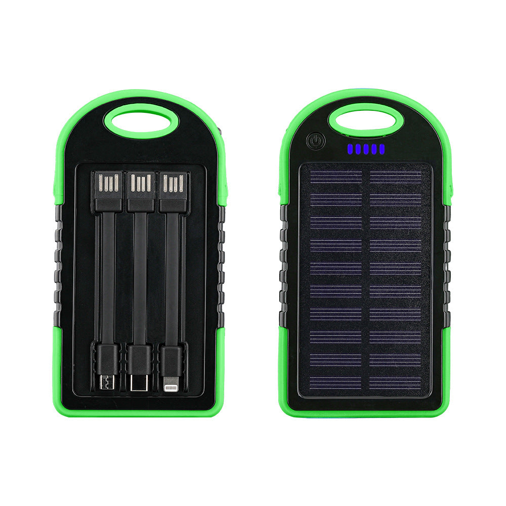 Portable Solar Power Bank with Integrated Cable Management and Fast Charging Function Kalsten