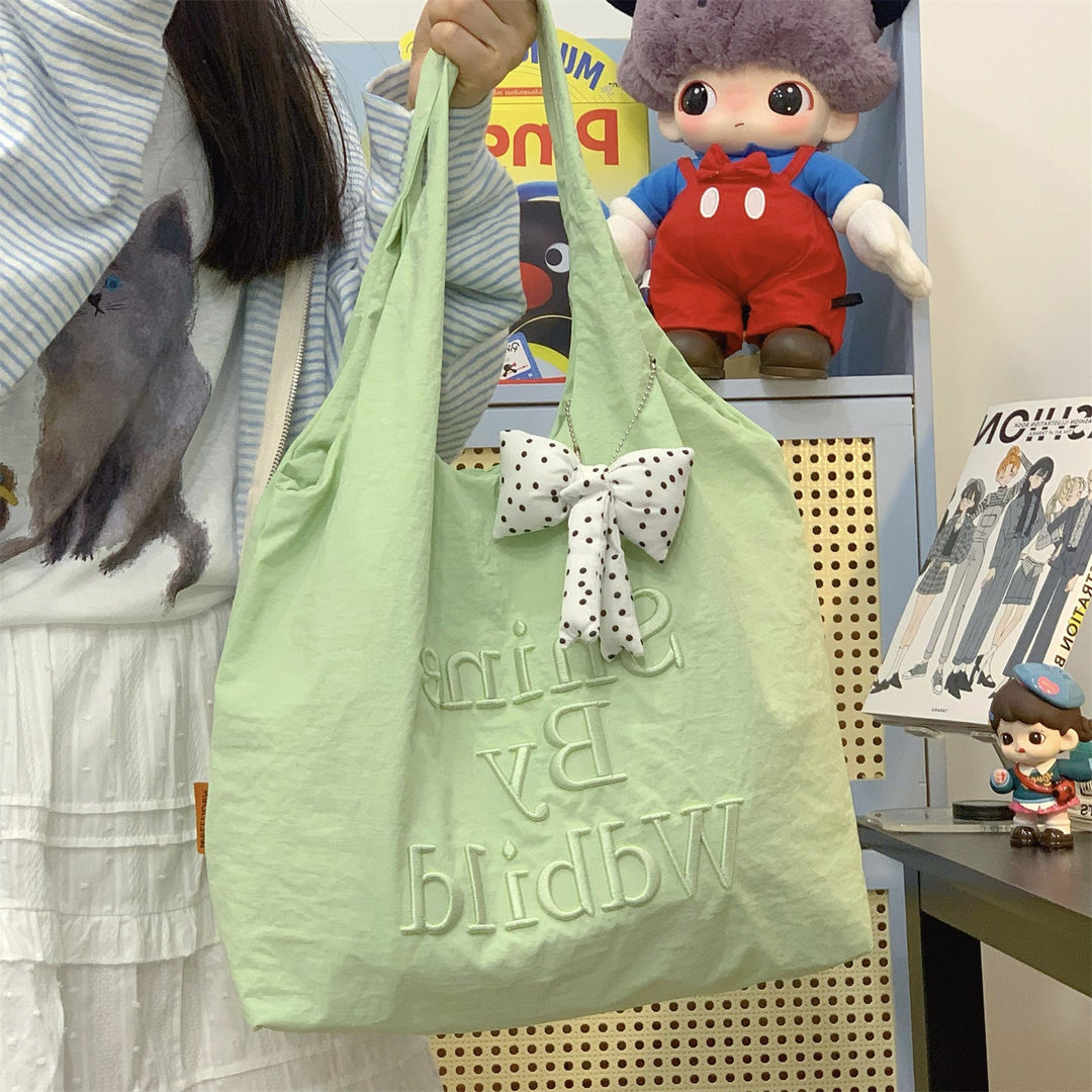Casual Bow-Embellished School Backpack Bag
