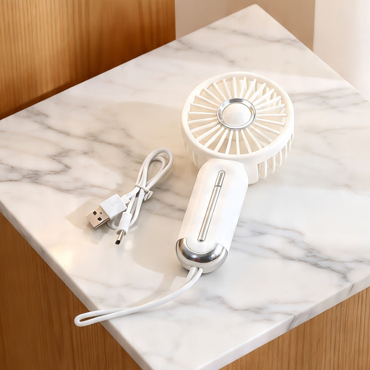 Women Portable Mini Hand Fan with USB Charging Function and Ergonomic Handle Kalsten