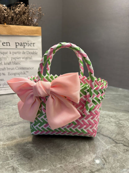 Playful basket bag with bow Acalora