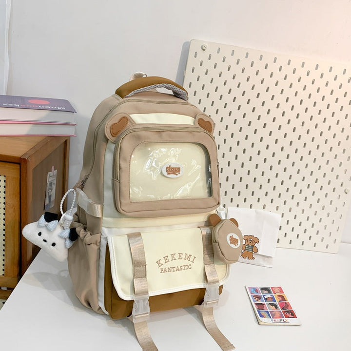 Cute Animal-Themed Multi-Pocket School Backpack