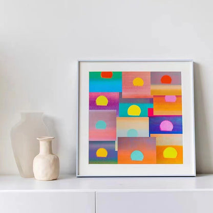 Geometric Abstract Framed Wall Decoration