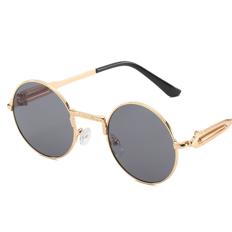 Women's round fashionable sunglasses with fine metal frame Kalsten