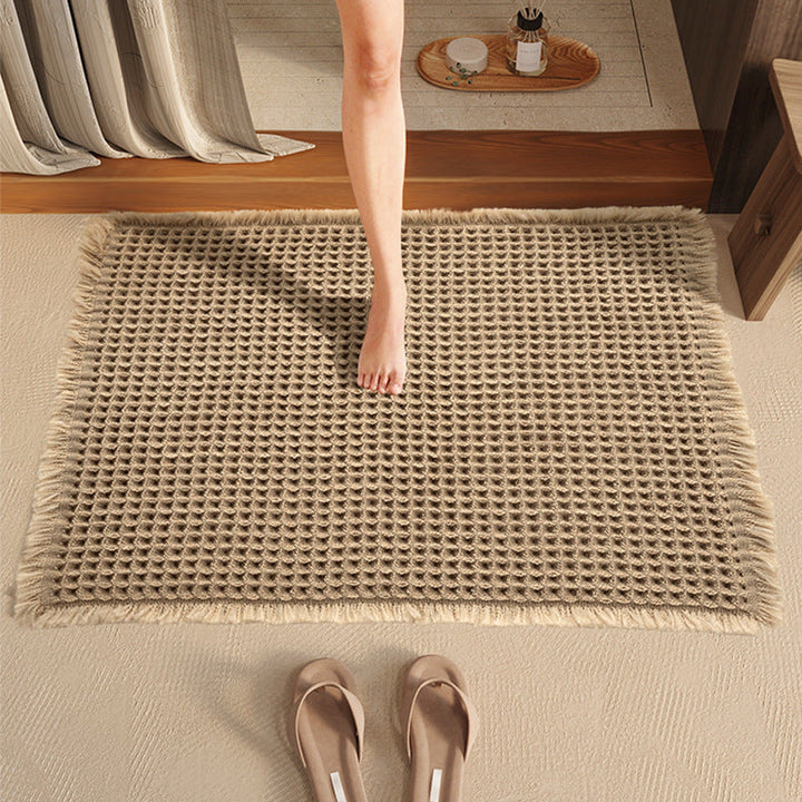 Woven Textured Bathroom Rug
