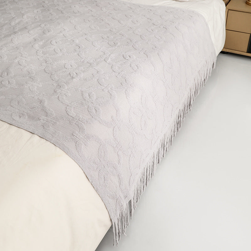 Decorative Fringe Throw Blanket Kalsten
