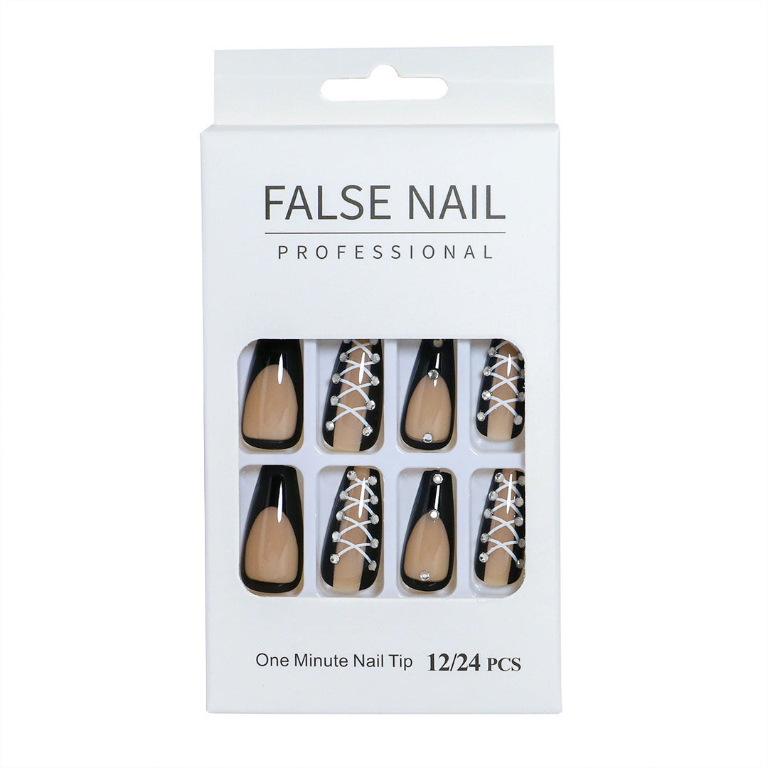 Decorative Press-On Nail Set with 3D Accents Kalsten