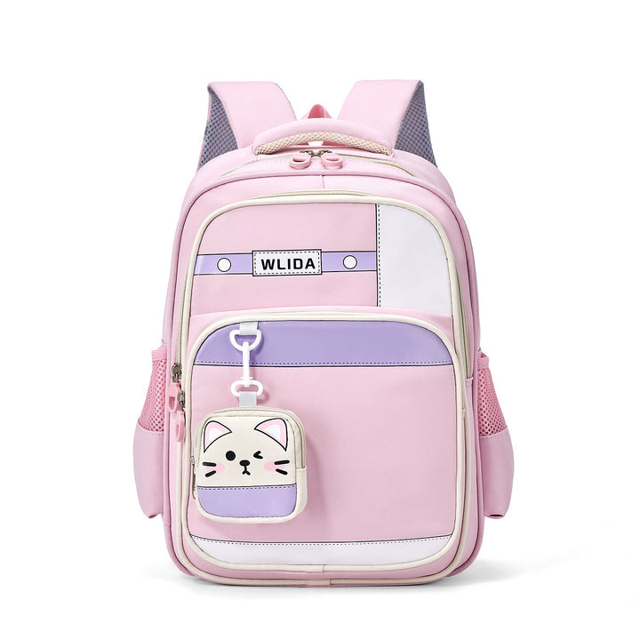 Girls' Cute Cat-Design School Backpack