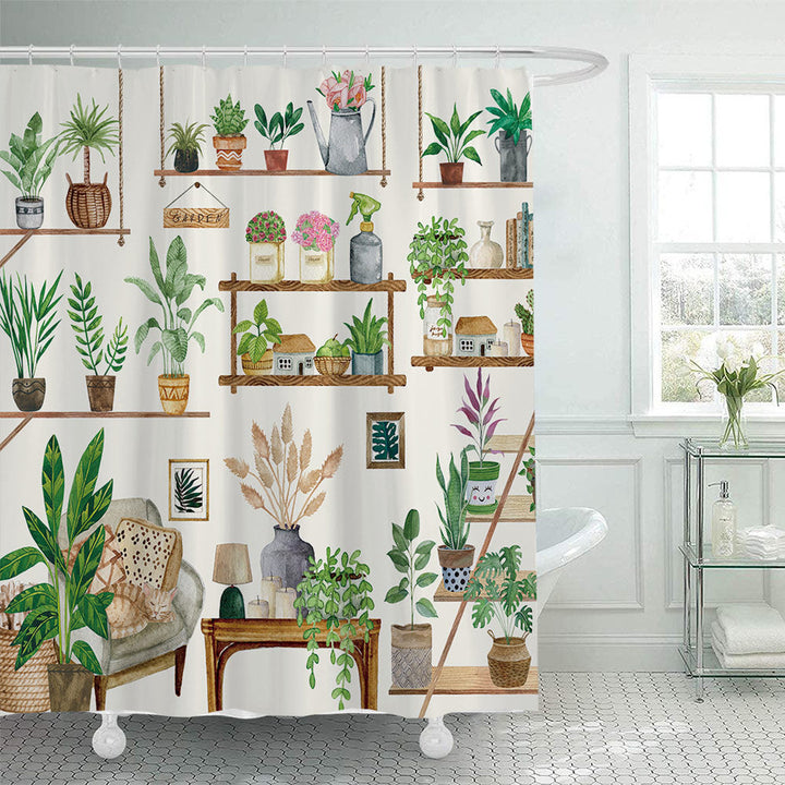 Cactus Garden-Themed Shower Curtain Kalsten
