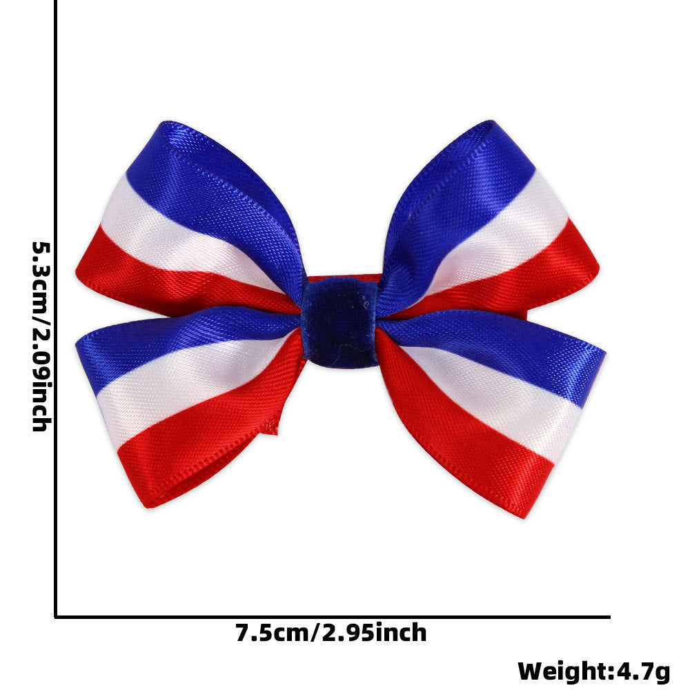 Women's Independence Day mini grosgrain ribbon hair bow with alligator clip Kalsten
