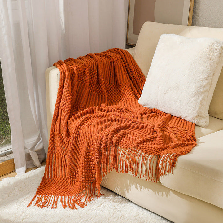 Women's high-quality knitted blanket with textured design Kalsten