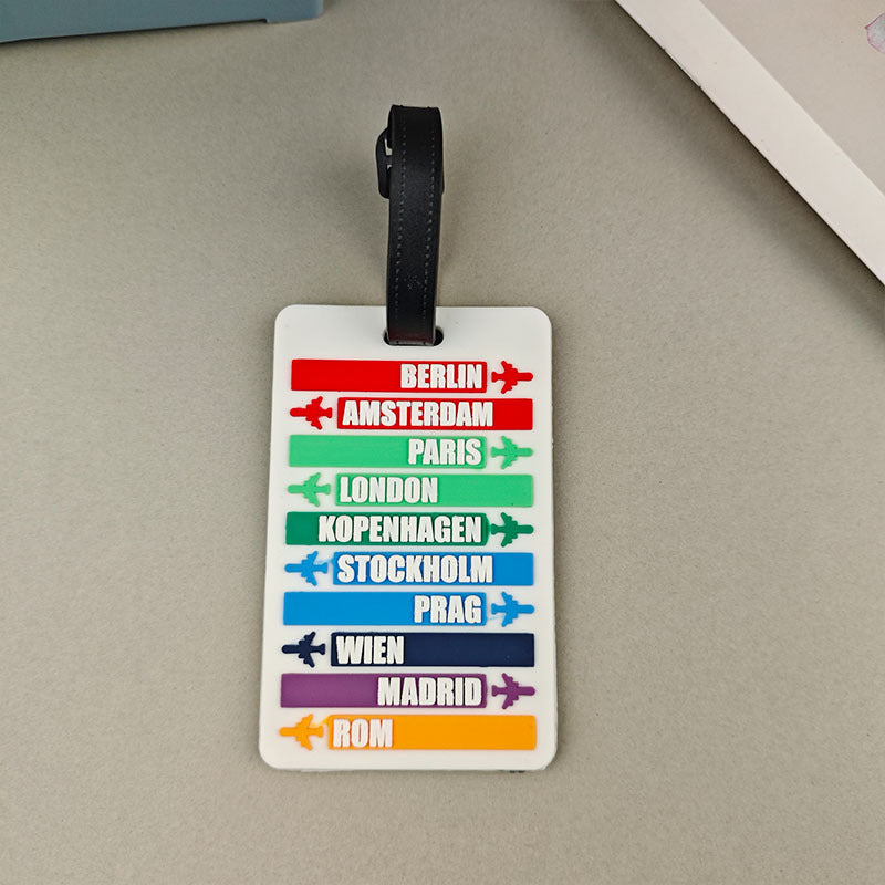 Unisex luggage tag with international travel destinations Kalsten
