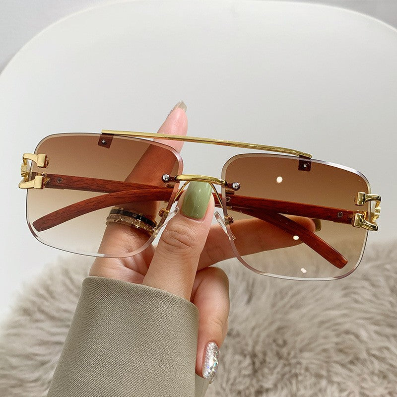 Women's Luxury Sunglasses with Wood and Metal Combination Kalsten